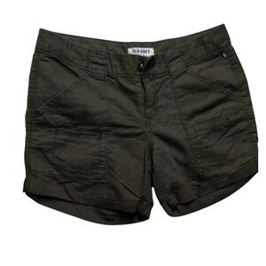 Old Navy Black Cargo Shorts Casual Everyday Cuffed Hem Women's‎ Size 6